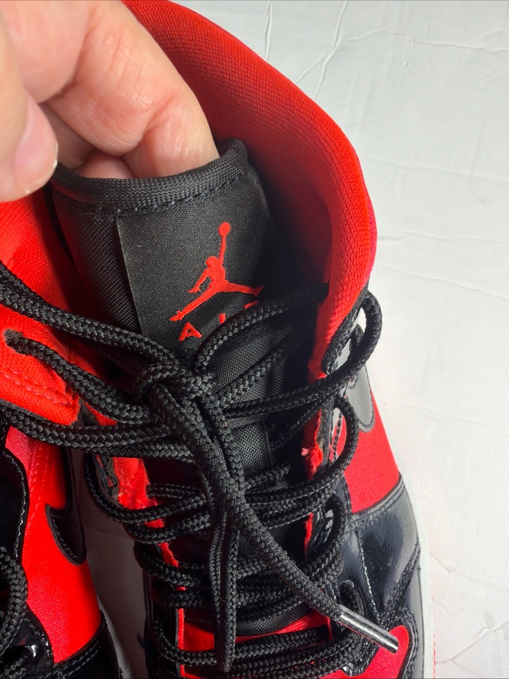 Jordan High-Top Sneakers in Red and Black - Picture 4 of 13